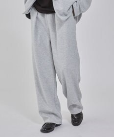 WEGO 【ウエストゴム/MLサイズ展開/ユニセックス着用ITEM】ボンディングワイドスウェットパンツ