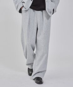 WEGO 【ウエストゴム/MLサイズ展開/ユニセックス着用ITEM】ボンディングワイドスウェットパンツ