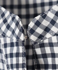 J.PRESS LADIES S 【洗える】アセVisギンガム バンドカラー ブラウス