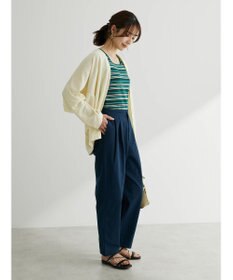 Green Parks 綿麻混タックテーパードパンツ