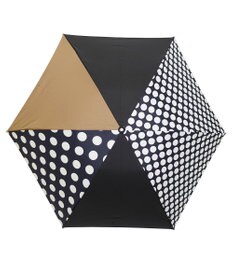 +RING UNISEX プラスリング 簡単開閉式折傘55cm BLK/BGE T1378