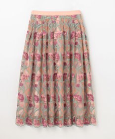 GRACE CONTINENTAL フラワー刺繍チュールスカート