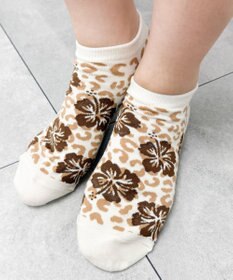 WEGO ハイビスカス柄ショートソックス