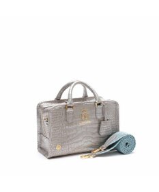 A.D.M.J. 【牛革】クロコ型押しヘリ巻きボストン23cm