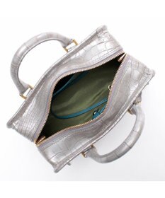 A.D.M.J. 【牛革】クロコ型押しヘリ巻きボストン23cm