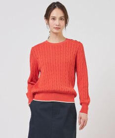 J.PRESS LADIES CABLE ニット ブラッドオレンジ系