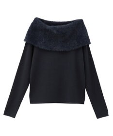 YECCA VECCA ファーMIXオフショルニット