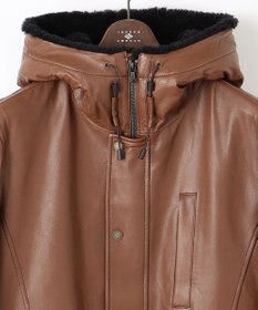 JOSEPH ABBOUD ベジタブルラムスキンレザーコート