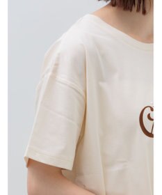 Te chichi パール&ロゴプリントTシャツ