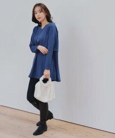 Tiaclasse L 【洗える】バックフレア裏毛チュニック