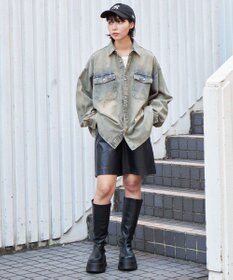 WEGO 【ユニセックス着用ITEM】 デニムBIGシャツ（LS）