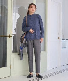 ANY 【6色展開】ソフトアクリルハイネックケーブルニット