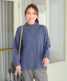 ANY 【6色展開】ソフトアクリルハイネックケーブルニット