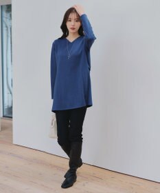 Tiaclasse L 【洗える】バックフレア裏毛チュニック