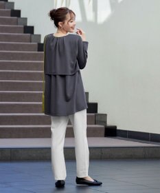 Tiaclasse L 【洗える】バックフレア裏毛チュニック