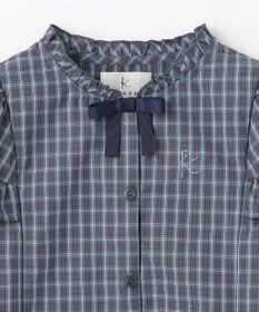 組曲 KIDS 【110-140㎝】チェックラッフル ブラウス