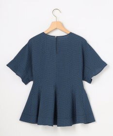 組曲 【先行予約】サッカーギンガムチェック ペプラムブラウス