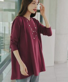 Tiaclasse L 【洗える】バックフレア裏毛チュニック