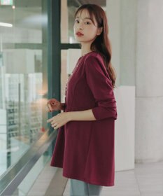 Tiaclasse L 【洗える】バックフレア裏毛チュニック