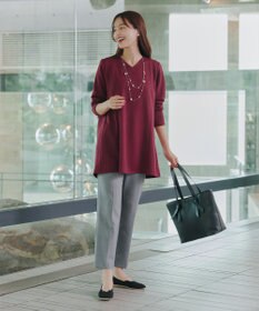 Tiaclasse L 【洗える】バックフレア裏毛チュニック