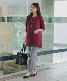 Tiaclasse L 【洗える】バックフレア裏毛チュニック