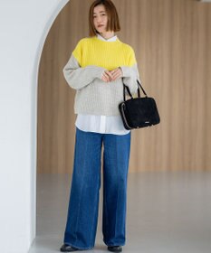 23区 S 【洗える】ウールカシミヤ カラーブロック バルキー ニット