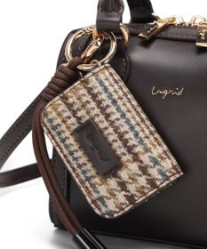 style code 【Ungrid/アングリッド】ケースチャーム付　チェックコンビ ミニボストンバッグ