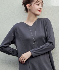 Tiaclasse L 【洗える】バックフレア裏毛チュニック