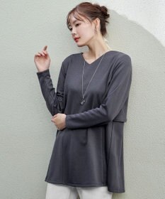 Tiaclasse L 【洗える】バックフレア裏毛チュニック