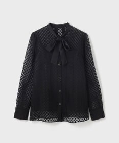 GRACE CONTINENTAL ドットオパールタイ付ブラウス