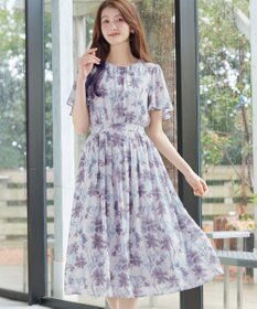 Tiaclasse 大花柄シフォンワンピース