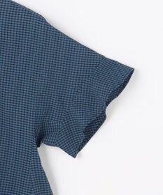 組曲 【先行予約】サッカーギンガムチェック ペプラムブラウス