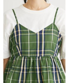 Green Parks ・ＳＵＧＡＲ　ＳＰＯＯＮ　チェックラッフルキャミワンピース