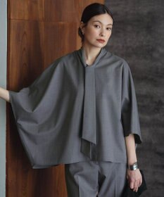 ICB L 【洗える】T/Wブロード ボウタイブラウス