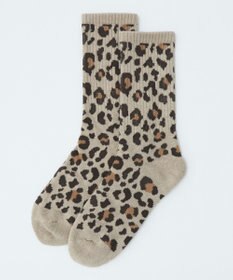 WEGO レオパード柄リブソックス