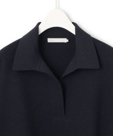 ICB L 【洗える】 シンセティックダブルフェイス スキッパーニットプルオーバー