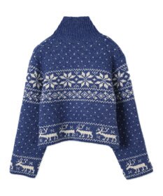 WEGO 雪柄ZIPニット