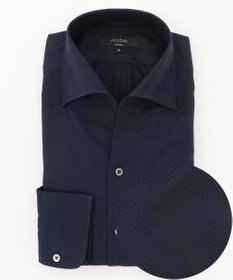 JOSEPH HOMME 【洗える】ツイルへリンボンクレイジー　ドレスシャツ ネイビー系