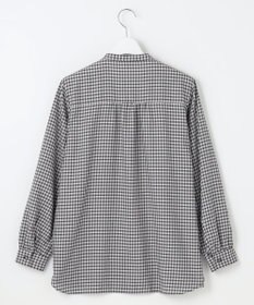 J.PRESS LADIES L 【洗える】ポリエステルヴィスコースブロックチェック バンドカラー ブラウス