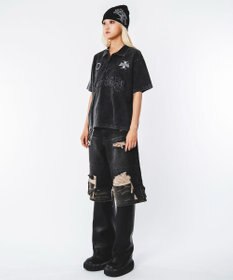 WEGO 【ユニセックス着用ITEM】ブリーチグラフィックポロシャツ（SS）