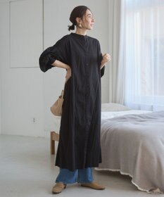 WEGO 【ANGIE VINTAGE】ボリュームスリーブ バンドカラー シャツワンピース