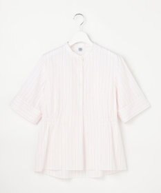 J.PRESS LADIES 【シーンレスに活躍】セルロースカラミストライプ バンドカラー ブラウス