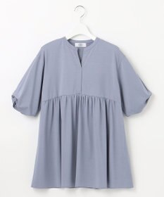 J.PRESS LADIES 【洗える】プレーティング キーネック カットソー