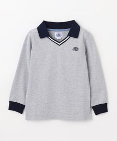 J.PRESS KIDS 【110-130cm】40/2天竺襟付き Vネック ポロシャツ