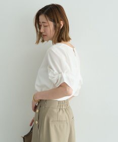 YECCA VECCA パールタックスリーブブラウス