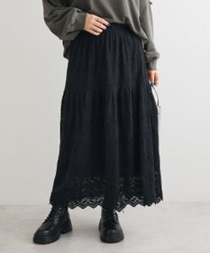 Green Parks 起毛レースティアードスカート