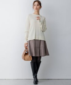 組曲 ネコアシツイードセミフレア スカート