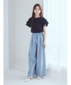 earth music&ecology フリルスリーブカットソー