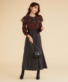 Feroux 【洗える】ラッフルコンビ ニット