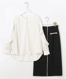 ANY SIS S 【全方位 好印象】フェミニンブラウス×ビットタイトスカート セット